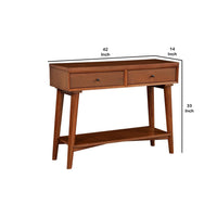 Console Table with 2 Drawers and Angled Legs, Brown - BM261864