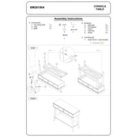 Console Table with 2 Drawers and Angled Legs, Brown - BM261864