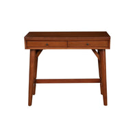 Writing Desk with 2 Drawers and Angled Legs, Brown - BM261866