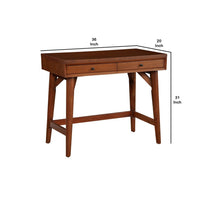 Writing Desk with 2 Drawers and Angled Legs, Brown - BM261866