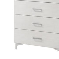 Chest with 5 Drawers and Wooden Frame, White - BM269002