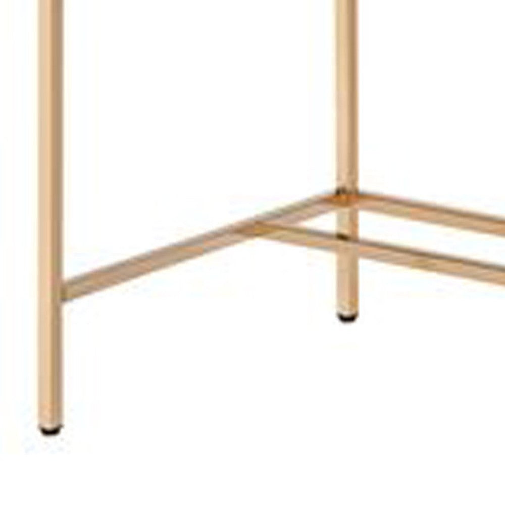 Writing Desk with USB Dock and Metal Legs, Black and Rose Gold - BM269051