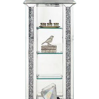 Mirrored Grandfather Clock with 4 Compartments, Silver - BM269093
