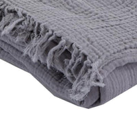 Veria 50 x 60 Reversible Cotton Throw with Fringes The Urban Port, Gray - BM269171