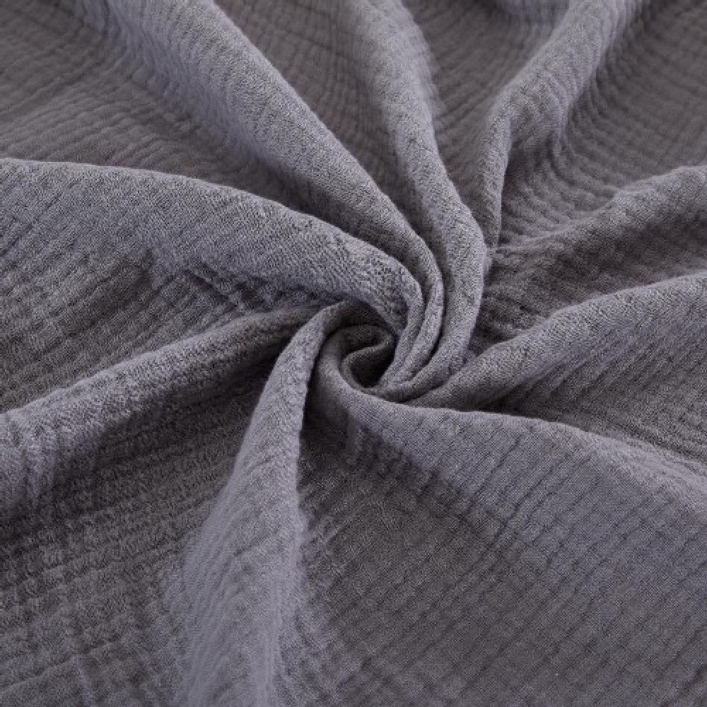 Veria 50 x 60 Reversible Cotton Throw with Fringes  Gray - BM269171