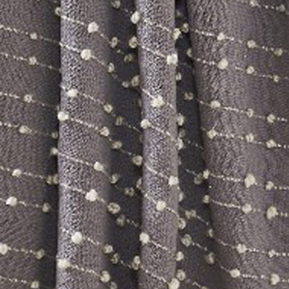 Veria 60 x 70 Cotton Throw with Pompom Stripe Design  Gray - BM269182