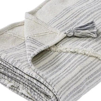 Veria 60 x 70 Cotton Throw with Diamond Pattern  Gray - BM269188