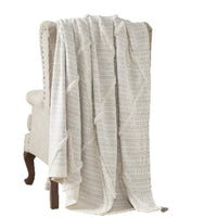Veria 60 x 70 Cotton Throw with Diamond Pattern  Gray - BM269188