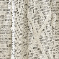 Veria 60 x 70 Cotton Throw with Diamond Pattern  Black - BM269190
