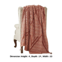 Veria 60 x 70 Cotton Throw with Diamond Pattern The Urban Port, Brown - BM269191