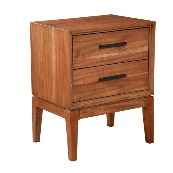 Nightstand with 2 Drawers and Wooden Frame, Brown - BM269321