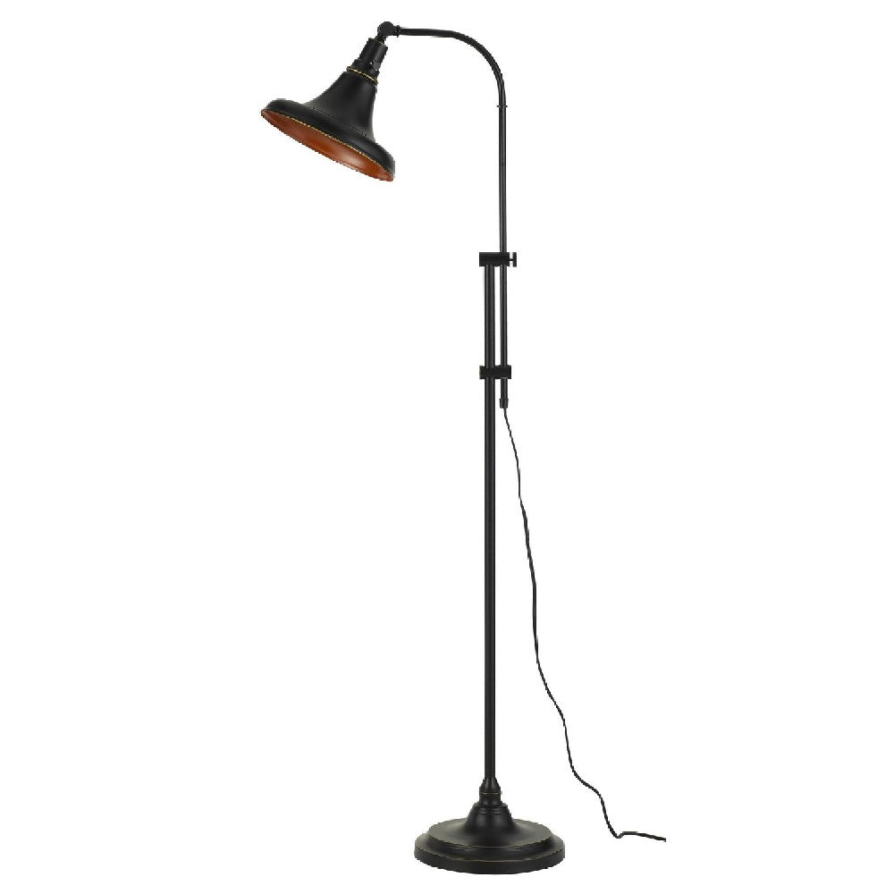 47 Inch Adjustable Metal Floor Lamp and Tapered Shade, Black - BM271949