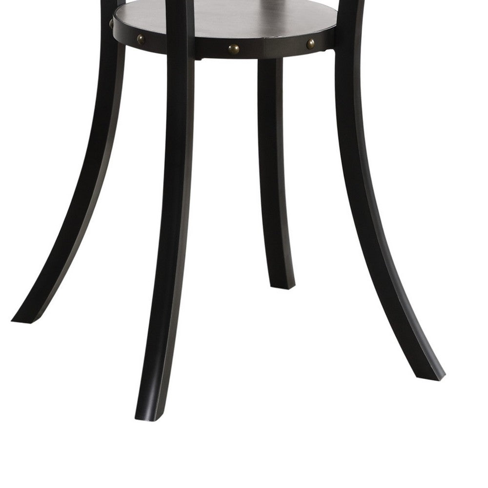 36 Inch Round Wood Bar Table with Flared Legs, Gray - BM272080