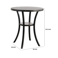 36 Inch Round Wood Bar Table with Flared Legs, Gray - BM272080