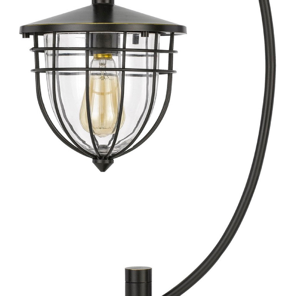 30 Inch Metal Downbridge Lantern Table Lamp, Bronze Black - BM272201