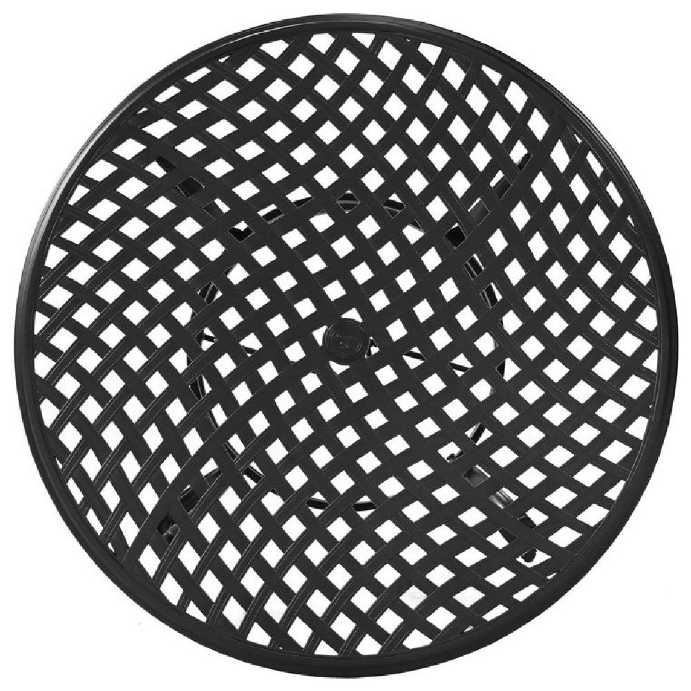 49 Inch Wynn Outdoor Patio Round Open Metal Dining Table, Black - BM272254