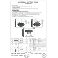 49 Inch Wynn Outdoor Patio Round Open Metal Dining Table, Black - BM272254