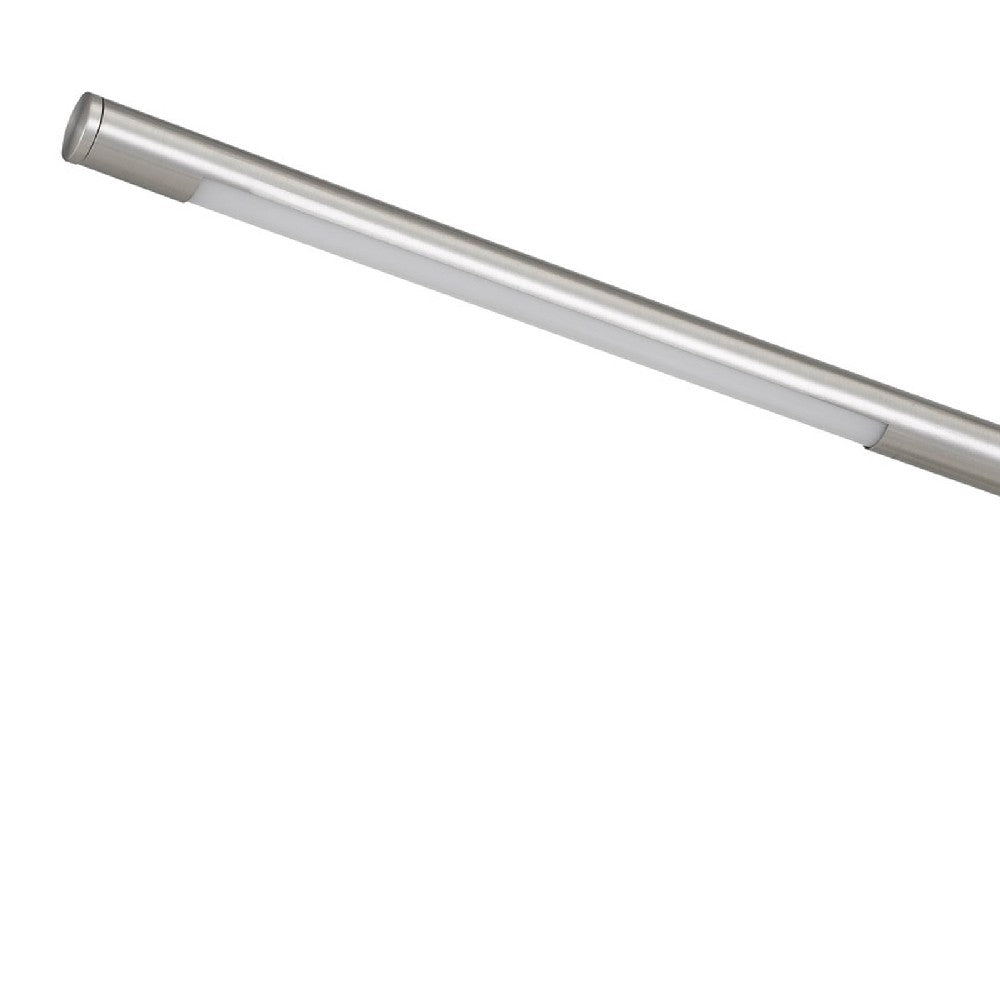 16 Inch Adjustable LED Office Desk Lamp, 2 USB Ports, Silver - BM272313