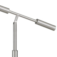 16 Inch Adjustable LED Office Desk Lamp, 2 USB Ports, Silver - BM272313