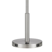 16 Inch Adjustable LED Office Desk Lamp, 2 USB Ports, Silver - BM272313