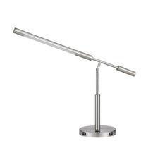 16 Inch Adjustable LED Office Desk Lamp, 2 USB Ports, Silver - BM272313