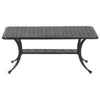 42 Inch Cast Metal Outdoor Patio Coffee Table, Dark Bronze - BM272415