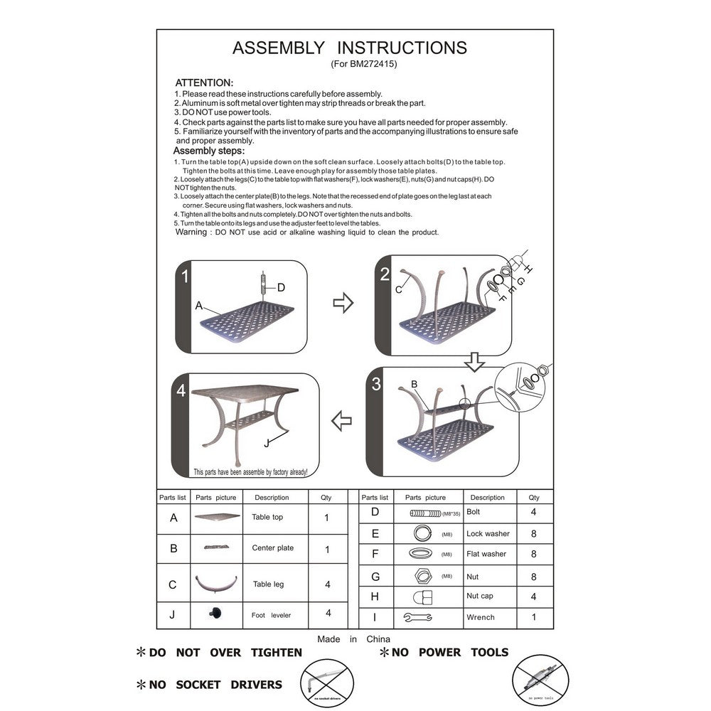 42 Inch Cast Metal Outdoor Patio Coffee Table, Dark Bronze - BM272415
