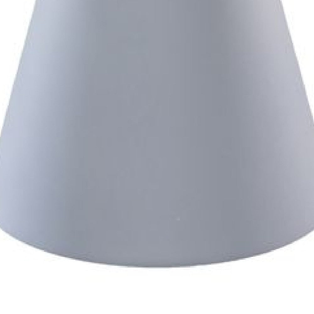 22 Inch Outdoor, Aluminum Side Table with Cone Shaped Base, White - BM272452