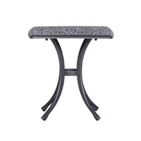 21 Inch Arbor Metal End Table with Curved Legs, Gunmetal Gray - BM272969
