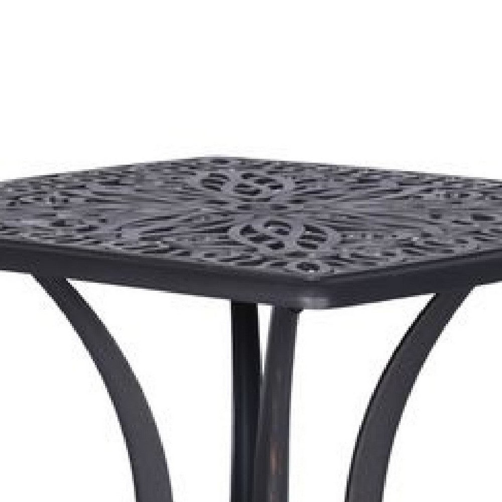 21 Inch Arbor Metal End Table with Curved Legs, Gunmetal Gray - BM272969