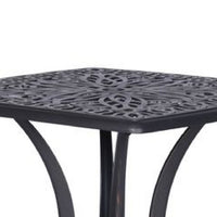 21 Inch Arbor Metal End Table with Curved Legs, Gunmetal Gray - BM272969