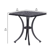 21 Inch Arbor Metal End Table with Curved Legs, Gunmetal Gray - BM272969