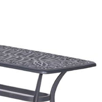 42 Inch Arbor Rectangular Outdoor Metal Coffee Table, Gunmetal Gray - BM272970