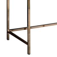 47 Inch Desk Console Table, 2 Drawers, Metal Frame, White, Gold - BM274608