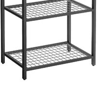 Hugh 57 Inch Baker Rack Kitchen Shelves, Microwave Stand, 12 Hooks, Brown - BM274772