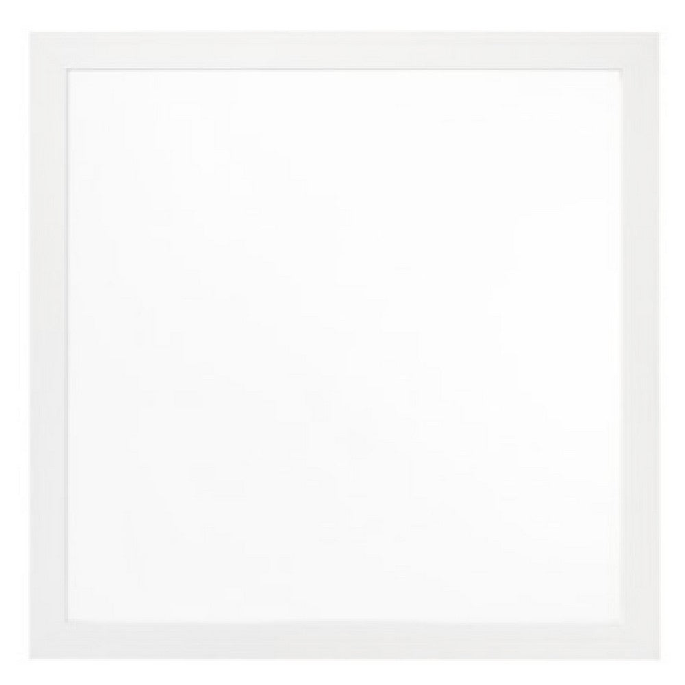 40 Inch Wall Mirror, Sleek Square Wood Frame, White - BM275059