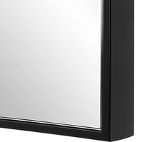 40 Inch Wood Wall Mirror, Rectangular Thin Frame, Black - BM277041