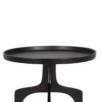 22 Inch Metal Round Accent Table, Three Curved Legs, Antique Brown - BM277047