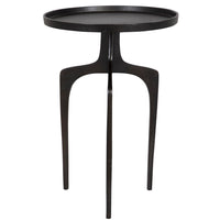 22 Inch Metal Round Accent Table, Three Curved Legs, Antique Brown - BM277047