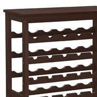 Naomi 39 Inch 7 Tier Wine Rack, Bamboo Frame, 42 Bottles, Espresso Brown - BM277145