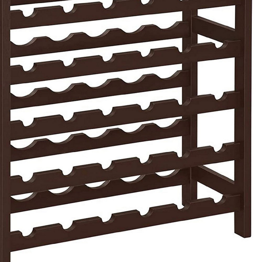 Naomi 39 Inch 7 Tier Wine Rack, Bamboo Frame, 42 Bottles, Espresso Brown - BM277145