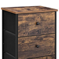 Doe 36 Inch 4 Drawer Tall Dresser Chest, Wood, Metal, Rustic Brown, Black - BM277153