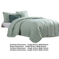 Alice 5 Piece Microfiber Queen Comforter Set, The Urban Port, Sea Green - BM277181