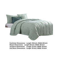 Alice 5 Piece Microfiber King Comforter Set, The Urban Port, Sea Green - BM277182