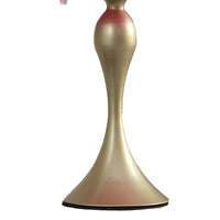 Lily 24 Inch Metal Glam Feather Table Lamp, Candlestick, 40W, Pink, Gold - BM279098