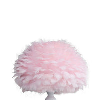 Lily 24 Inch Metal Glam Feather Table Lamp, Candlestick, 40W, Pink, White - BM279100