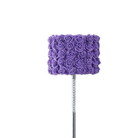 Finn 63 Inch Glamorous Floor Lamp, Rose Accent Shade, 100W, Purple, Silver - BM279107