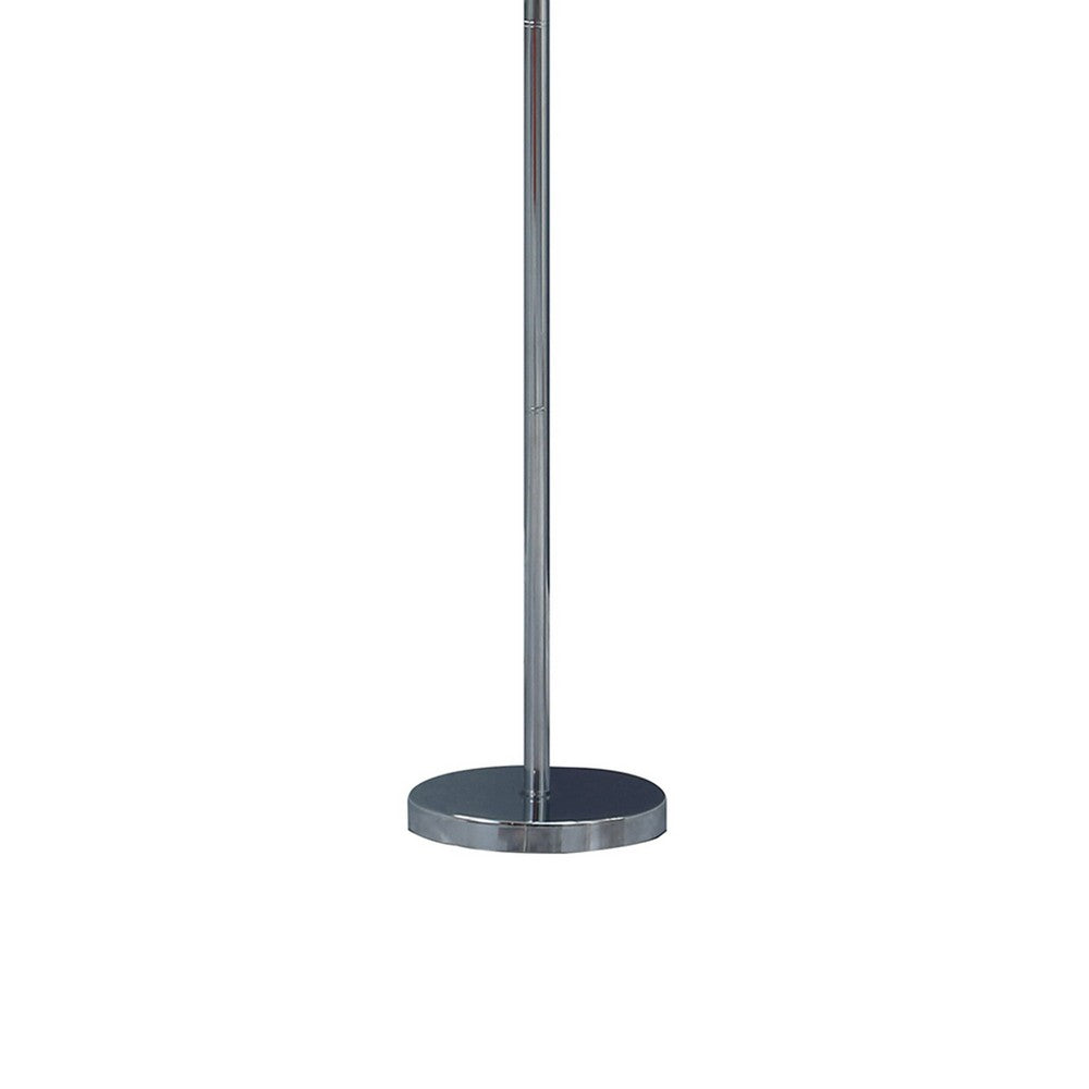 Finn 63 Inch Glamorous Floor Lamp, Rose Accent Shade, 100W, Purple, Silver - BM279107