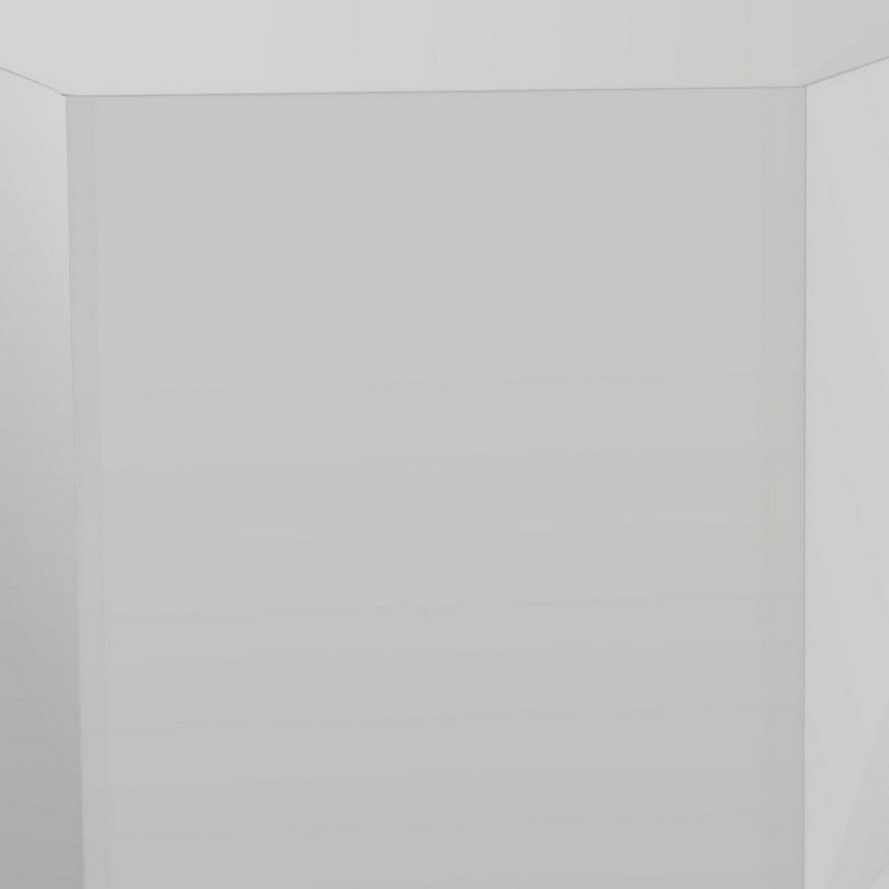 Cid Keli 15 Inch Modular End Table, Small, Glossy, Light Gray - BM279368