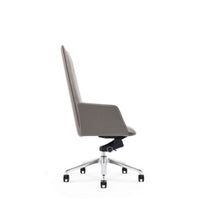 Cid 24 Inch Modern Office Chair, Knee Tilt, Sleek Tall Back, Gray - BM279513